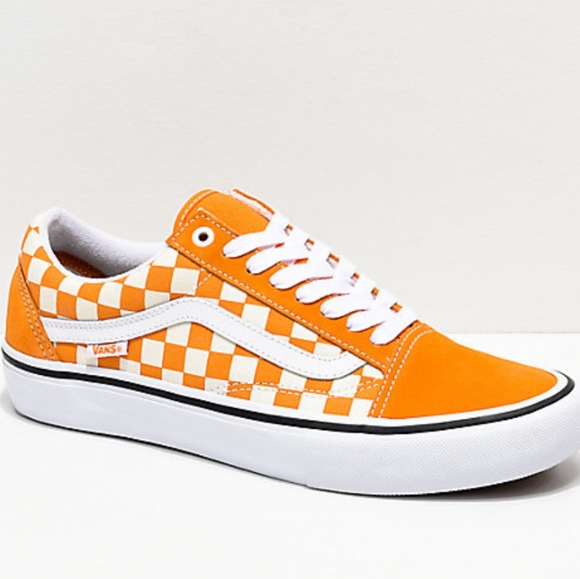 cheddar and white checkerboard vans